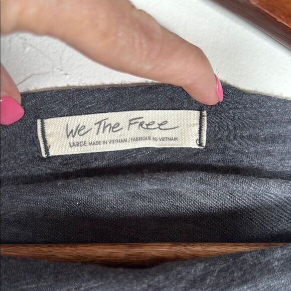 We the Free Kimmi Long Sleeve Top Gray Women's Size Large *SPOTS* - Picture 9 of 13
